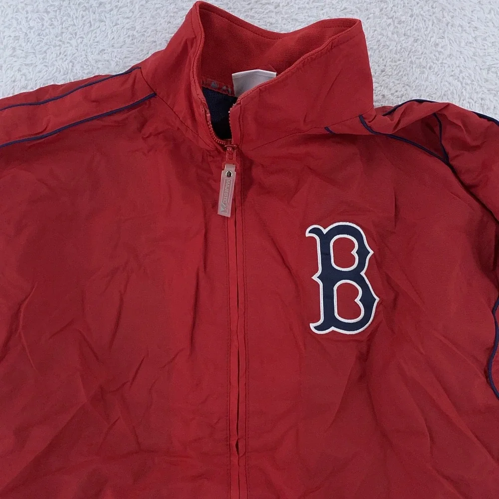 Boston Red Sox Jacket YOUTH 14/16 Red MLB Baseball Full Zip Windbreaker Majestic